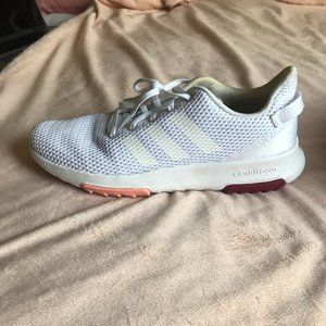 Adidas's Cloudfoam White and Pink Sneakers